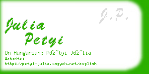 julia petyi business card